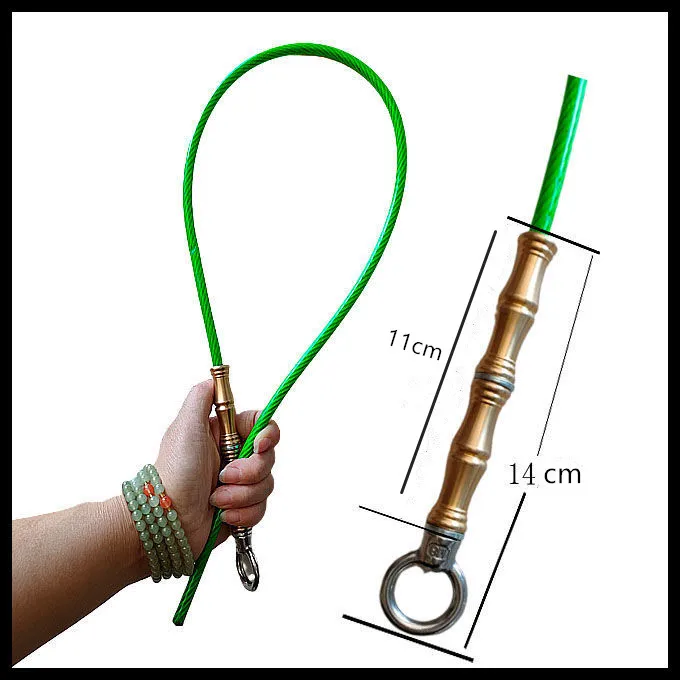 Self Defense Whip Brass Handled Multi-Purpose Tool for Car Emergencies, Tactical Use, Outdoors, and Portability