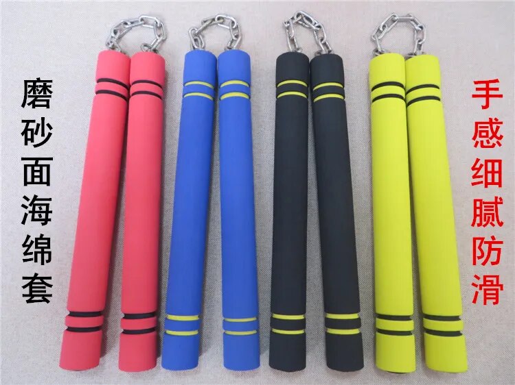 Safety Sponge Nunchaku for Children and Adults Double-Cut Rods with Mat Surface for Novice Beginners