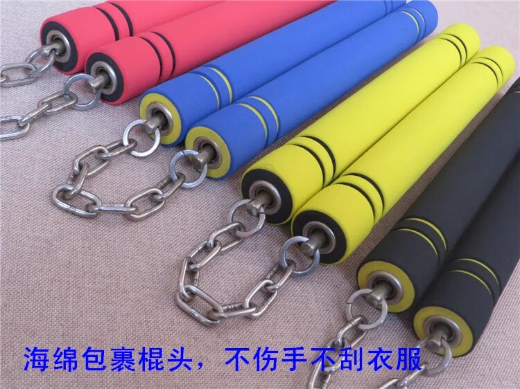 Safety Sponge Nunchaku for Children and Adults Double-Cut Rods with Mat Surface for Novice Beginners
