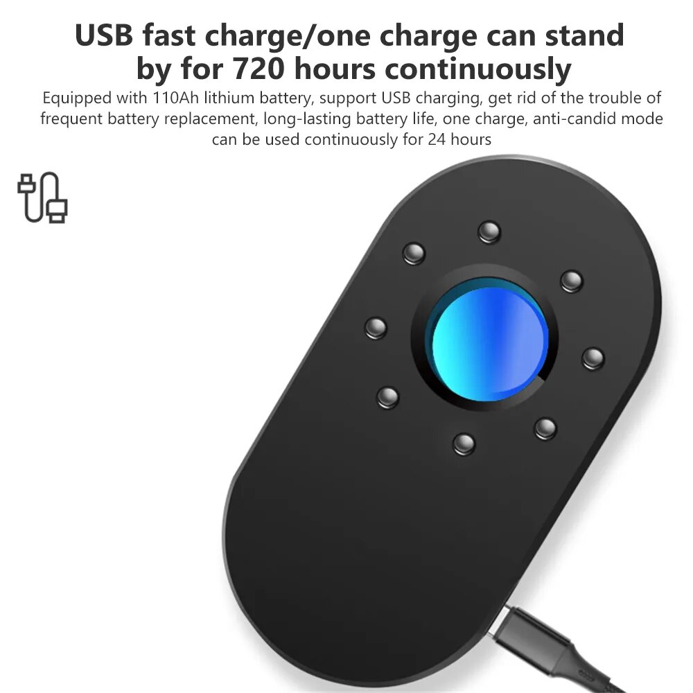 Hidden Camera Detector Professional Security Protection Against Candid Cameras, Bugs, Spy Devices, and Invisible Gadgets with Infrared Presence Sensor