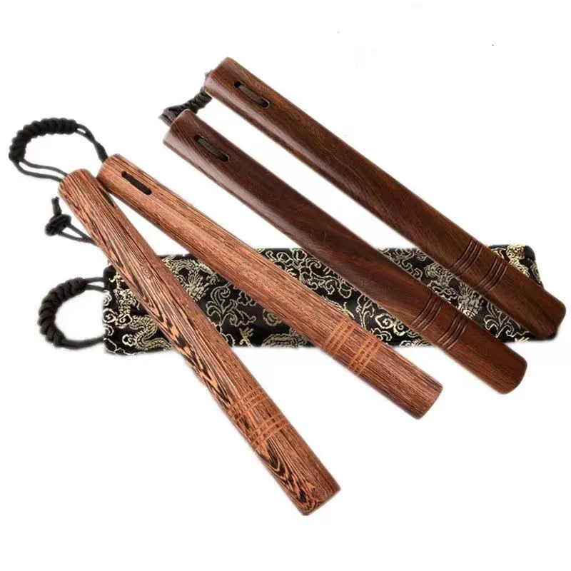 27cm Wooden Nunchucks Solid Red Sandalwood Double Stick Set for Practical Performance