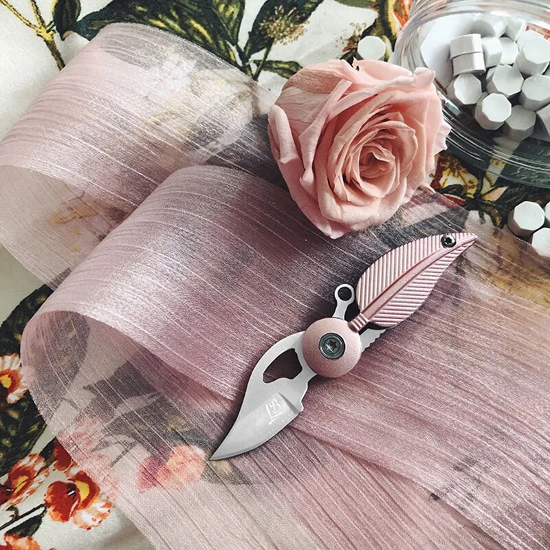 Self Defense Keychain Mini Folding Knife on Keychain for Outdoor Rescue - Portable Feather-Light Pocket Survival Knife Key Chain