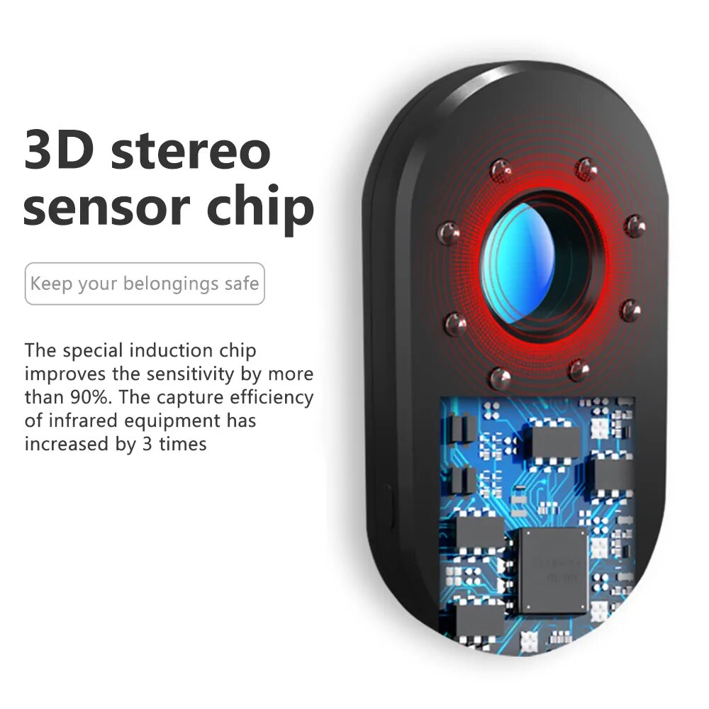 Hidden Camera Detector Professional Security Protection Against Candid Cameras, Bugs, Spy Devices, and Invisible Gadgets with Infrared Presence Sensor