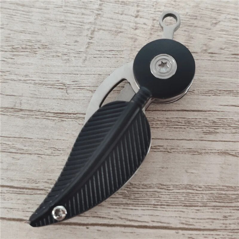 Self Defense Keychain Mini Folding Knife on Keychain for Outdoor Rescue - Portable Feather-Light Pocket Survival Knife Key Chain