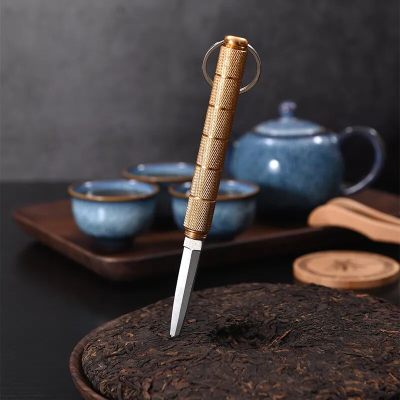 Self Defense Keychain Aluminum Alloy Tea Knife for Tea Set Accessories Pu'er Tea Knife White Tea Knife Tea Needle Tea Cone