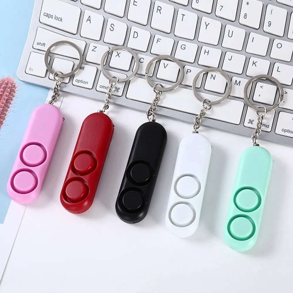 Self Defense Keychain 120dB Anti-Rape Device with Dual Speakers for Loud Panic Alarm - Personal Security Keychain Bag Pendant