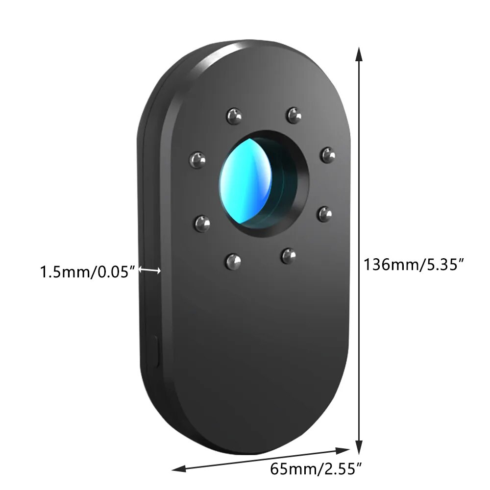 Hidden Camera Detector Professional Security Protection Against Candid Cameras, Bugs, Spy Devices, and Invisible Gadgets with Infrared Presence Sensor
