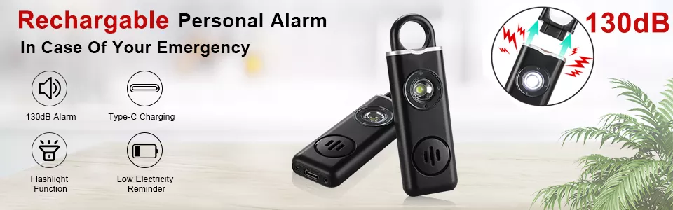 Self Defense Keychain 130dB Anti-Wolf Alarm for Girls, Children, and Women - Loud Panic and Emergency Alert Keychain