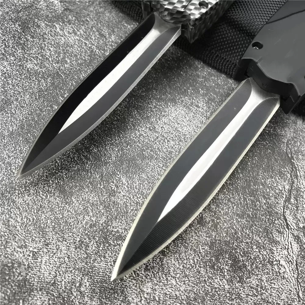 Self Defense EDC Folding Pocket Knife with ABS Handle for Outdoor Hunting and Tactical Combat, Includes Clip